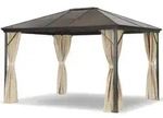 Leco Profi-Pavillon Metall-Garten&uuml;berdachung 300 x 365 cm,braunes Dach/ Seitenteile