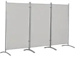 Leco Sonnenschutz/ Windschutz Stellwand 3-teilig mit Stahlrohrgestell,lichtgrau,