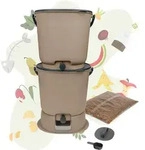 Bokashi Starter Set mit 2 Bokashi Eimer, cappuccino, Bokashi Ferment,...
