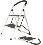 Trittleiter mit 2 Stufen, Treppenleiter aus Stahl, Stehleiter bis 150kg...