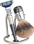 Erbe Shaving Shop Rasierset dreiteilig, verchromt/schwarz, Gillette Mach 3