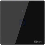Sonoff T3EU1C-TX Smart Wall Switch, 1-Kanal Wand-Schaltaktor, schwarz, mit Rahmen,