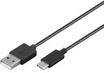 USB-C 2.0 Sync- & Ladekabel A-Stecker  C-Stecker schwarz - L&auml;nge: 0,50m