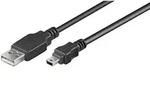 USB 2.0 Hi-Speed Kabel A Stecker  Mini B Stecker schwarz - L&auml;nge: 0,30 m