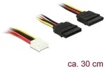 Power Kabel, 4 Pin Floppy Buchse - 2x SATA 15 Pin Buchse, 30cm