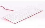 offizielle Raspberry Pi Tastatur, US-Layout, inkl. 3 Port USB Hub, rot/wei&szlig;