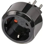 Reiseadapter, Eurobuchse auf Schweiz/CH-Stecker, schwarz
