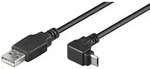 USB 2.0 Hi-Speed Kabel A Stecker  Micro B Stecker 90&deg; Winkel schwarz - L&auml;nge: