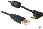USB 2.0 Kabel A Stecker - micro-B Stecker 90&deg; seitlich gewinkelt 1,0m schwarz