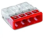 WAGO 2273-0204 COMPACT Verbindungsdosenklemme, 4 Fach, rot - Inhalt: einzeln