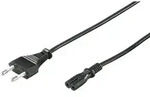 Euro Netzkabel Eurostecker  IEC60320-C7 Doppelbuchse schwarz - L&auml;nge: 1,50 m