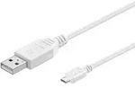 USB 2.0 Hi-Speed Kabel A Stecker  Micro B Stecker wei&szlig; - L&auml;nge: 5,00 m