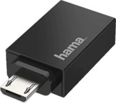 HAMA USB-OTG Micro-USB-Stecker auf USB-Buchse Adapter, Schwarz