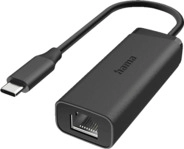 HAMA USB-C-Stecker auf LAN/Ethernet-Buchse Netzwerk Adapter, Schwarz
