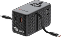 VERBATIM Charge 'n' Travel Multifunktionsadapter inkl. Intergriertem Kabel