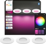 PHILIPS Hue 3er Pack Slim Downlight LED Einbauleuchte, 90 mm, 1000 lm, Wei&szlig;,