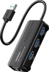 UGREEN USB 3.0 Hub mit Gigabit Ethernet Adapter Wired Network Card, Schwarz
