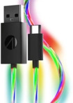 STEALTH USB-C Ladekabel (2x 2m) mit LED Beleuchtung (Playstation 5) USB-Kabel,