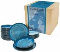 Creatable Tafelservice 12-tlg NORDIC FJORD, blau, Steinzeug