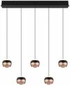 TRIO SELECT Pendelleuchte ORBIT, schwarz/ bronze, Metall