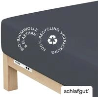 schlafgut Spannbettlaken S 556 Pure, dunkelgrau, Baumwolle