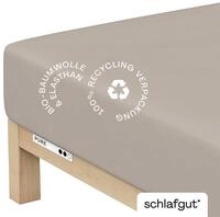 schlafgut Spannbettlaken L 496 Pure, sand, Baumwolle