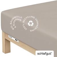 schlafgut Spannbettlaken XL 496 Pure, sand, Baumwolle