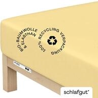 schlafgut Spannbettlaken S 164 Pure, gelb, Baumwolle