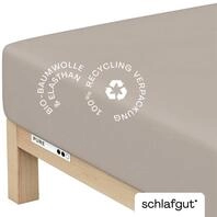 schlafgut Spannbettlaken S 496 Pure, sand, Baumwolle