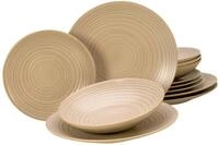 creaTable Tellerset 12-tlg LAVA STONE, sand, Steinzeug