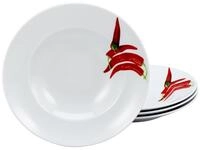 Creatable Pastateller 4-tlg KR&Auml;UTER, rot, Porzellan