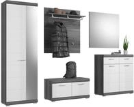 MID.YOU Garderoben-Set 5tlg. SCOUT, grau, Holznachbildung