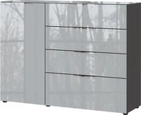 Novel Sideboard OAKLAND, grau, Glas