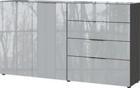 Novel XL-Sideboard OAKLAND, grau, Glas