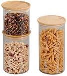 Kesper Aufbewahrungsglas 3er-Set, natur, Bambus