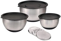 Kesper R&uuml;hrsch&uuml;ssel-Set inkl. 3 Reiben, silber, Edelstahl