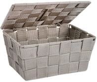 Wenko Badkorb Adria mit Deckel, taupe, Polyproplyen