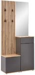 XORA Kompaktgarderobe SIMPLE, anthrazit, Holznachbildung