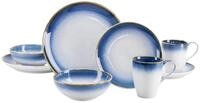 creaTable Kombiservice 8-tlg CASCADE, blau, Steinzeug