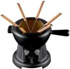 LE CREUSET Fondue-Set Schwarz Matt MODE, schwarz, Gusseisen
