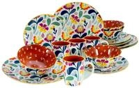 creaTable Kombiservice 16-tlg FOLKLORE, multicolour, Steinzeug