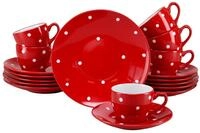 Creatable Kaffeeservice 18-tlg POLKA DOTS, multicolour, Steinzeug