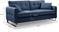 MID.YOU Sofa 2,5 Sitzer HERA, dunkelblau, Polyester