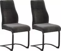 MID.YOU Schwingstuhl 2er-Set TINA, anthrazit, Polyester