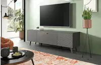 MID.YOU Lowboard LINEA, grau, Holznachbildung
