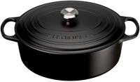 LE CREUSET Br&auml;ter Oval 35cm Schwarz SIGNATURE, schwarz, Gusseisen