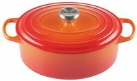 LE CREUSET Br&auml;ter oval 29 cm Ofenrot SIGNATURE, orange, Gusseisen