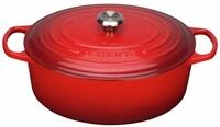 LE CREUSET Br&auml;ter Oval 35cm Kirschrot, rot, Gusseisen