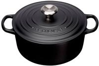 LE CREUSET Br&auml;ter Rund 28cm Schwarz SIGNATURE, schwarz, Gusseisen