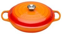 LE CREUSET Gourmet Profitopf 30cm Ofenrot SIGNATURE, rot, Eisen